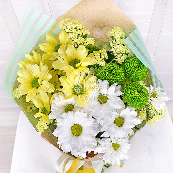 Тропический вкус - букет из хризантем